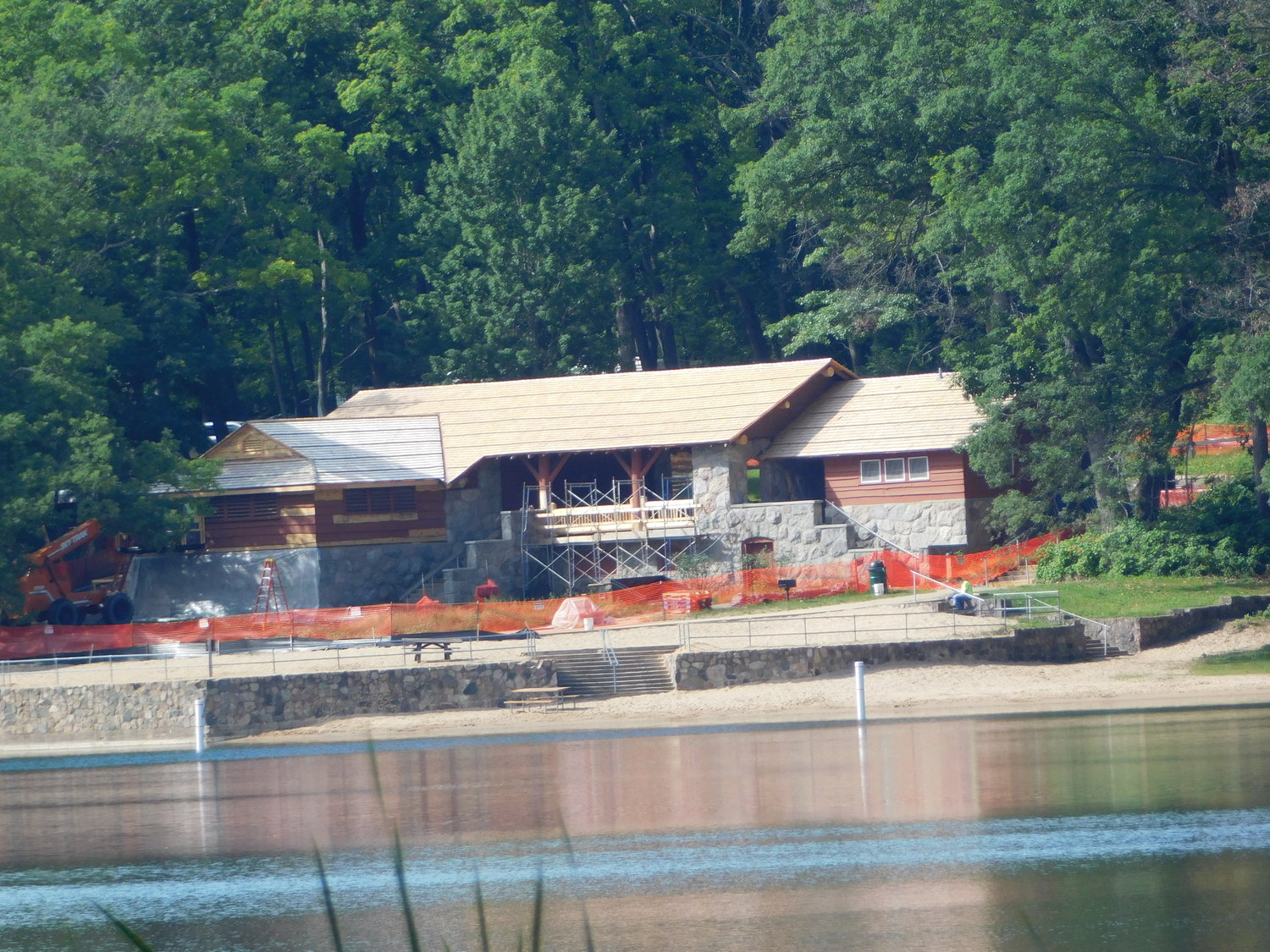 The park’s pavilion is shown July 18 in its current state of renovation, work being completed in concert with the park’s 100th anniversary of 2020.